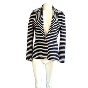 Striped Black and White Women's Blazer